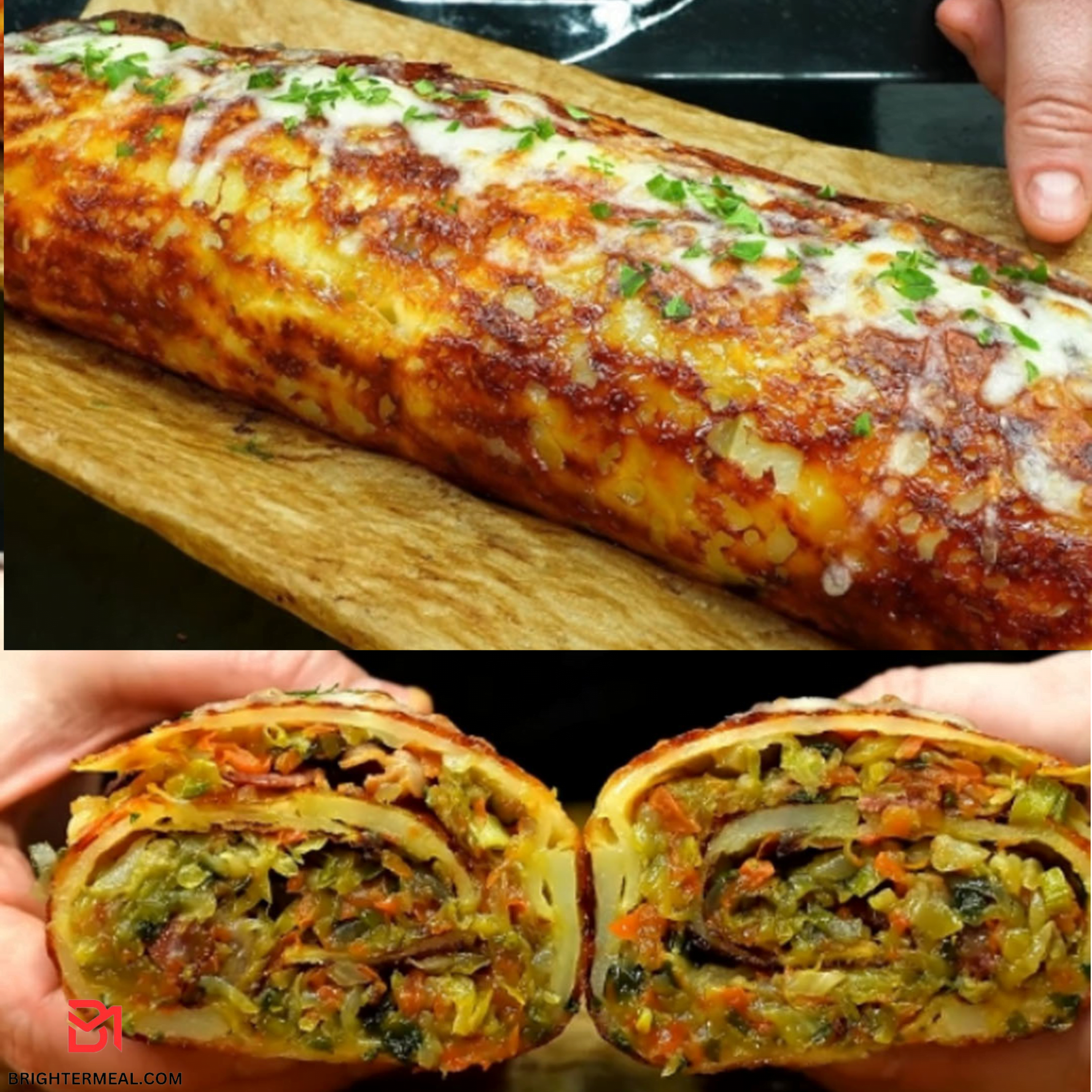 Potato Rolls with Cabbage and Cheese Filling