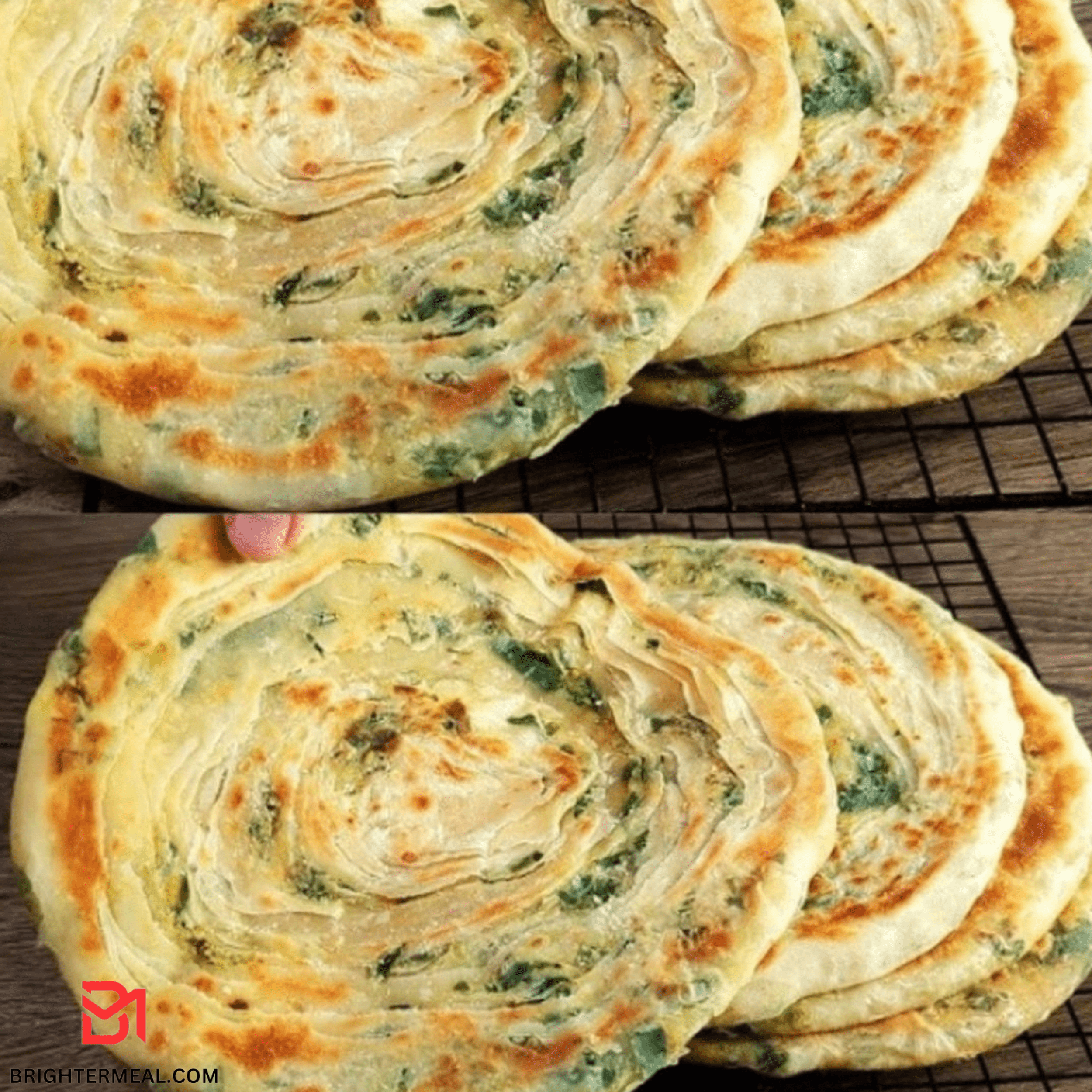 spinach and green onion flatbread