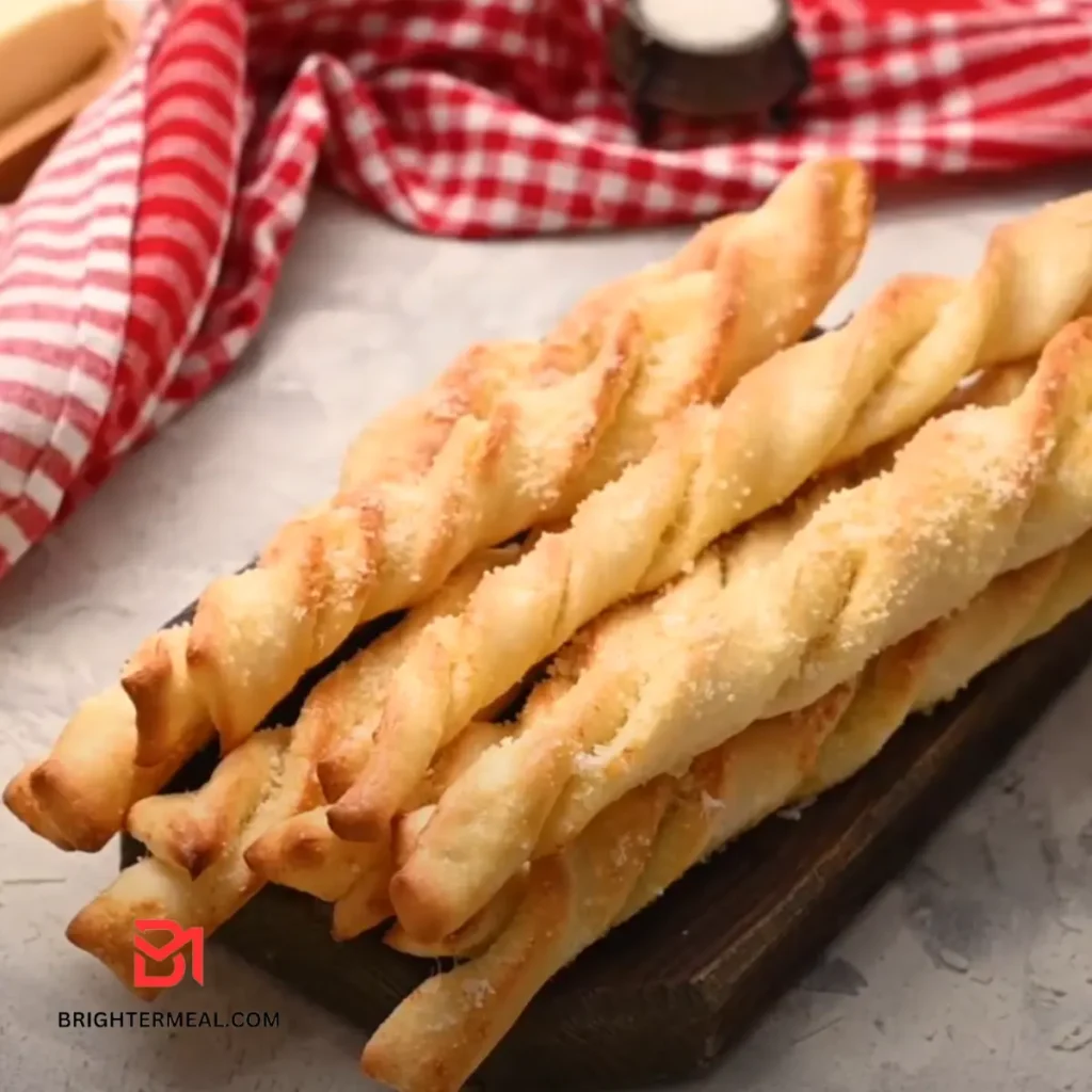 Buttery garlic bread twists ready to serve