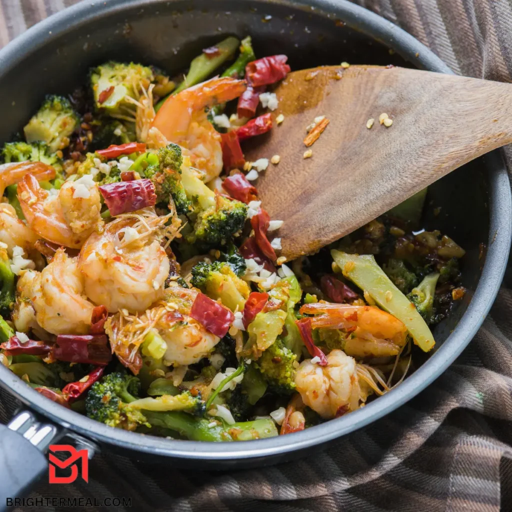 Instant Pot shrimp and broccoli stir fry