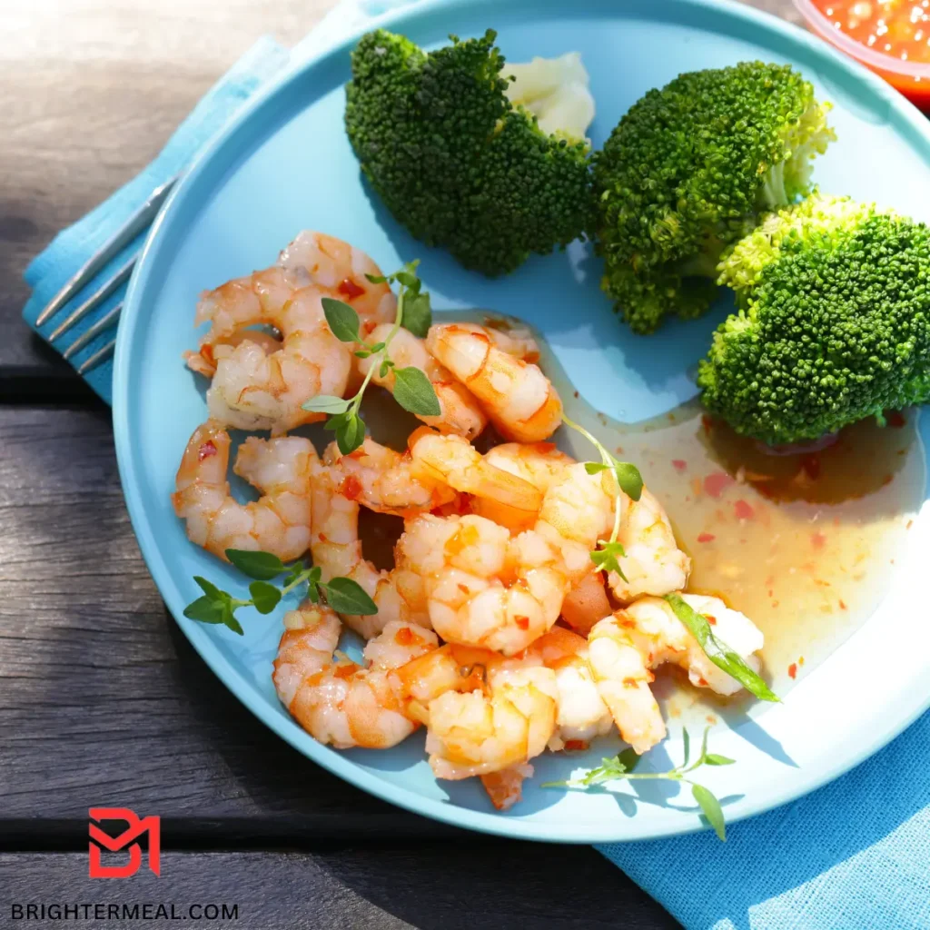 Quick and easy Instant Pot recipe for shrimp and broccoli stir fry