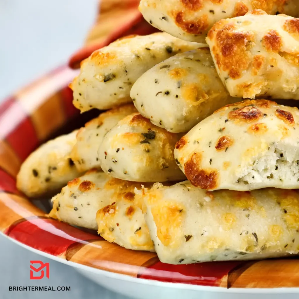 Delicious Italian-style breadsticks, brushed with garlic butter.