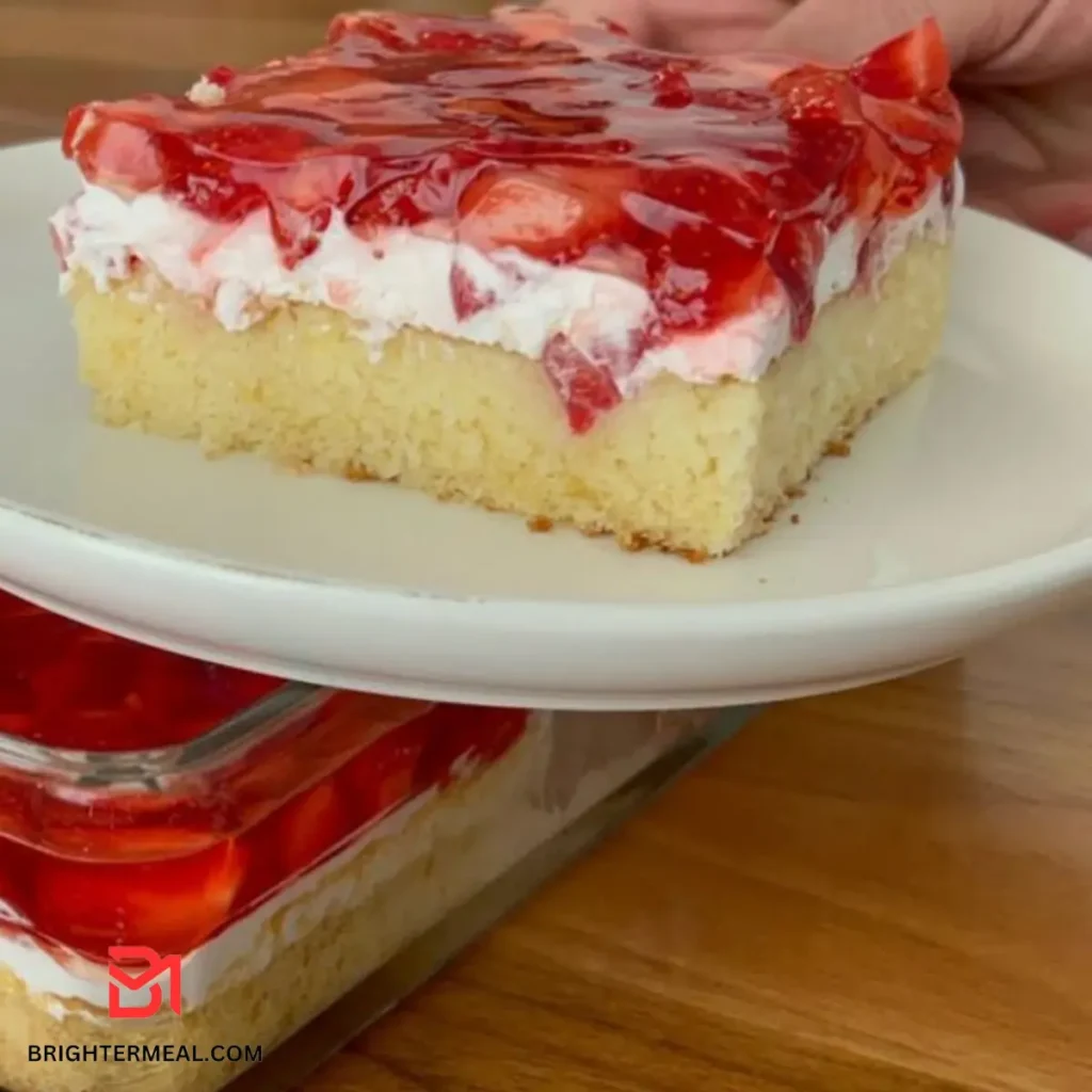 Delicious homemade strawberry sauce cake