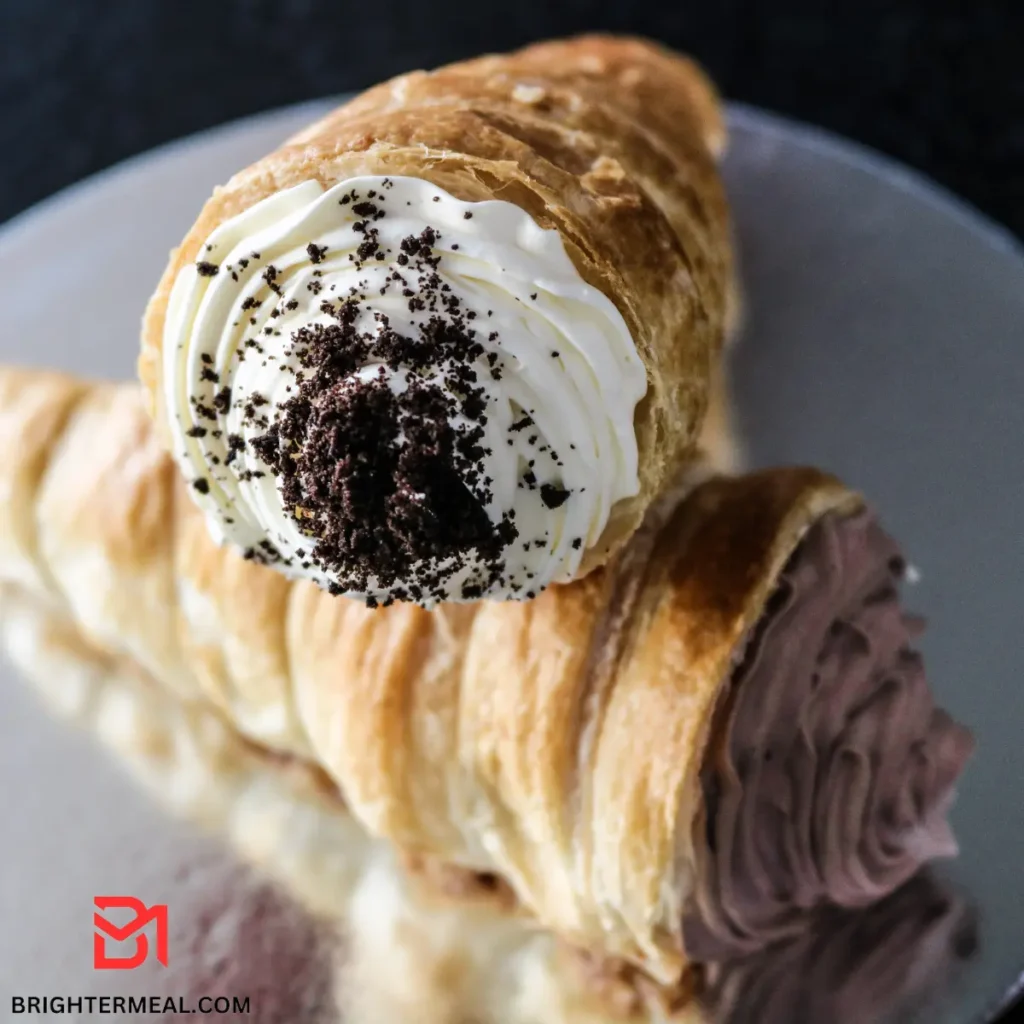 Cream horns with whipped cream filling