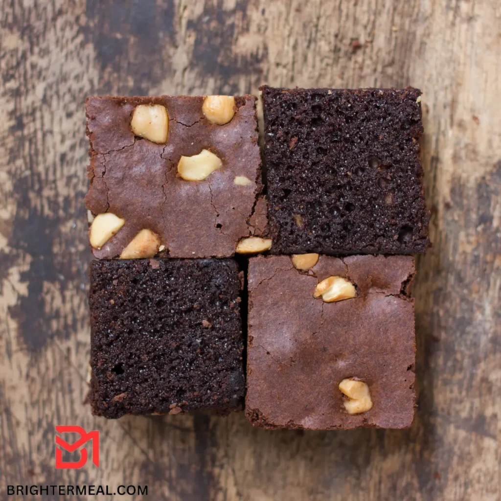 Close-up of moist brownies cut into squares