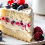 Assembling the Chantilly cake layers