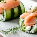 Chatelaine Smoked Salmon Roll on Cucumber Recipe