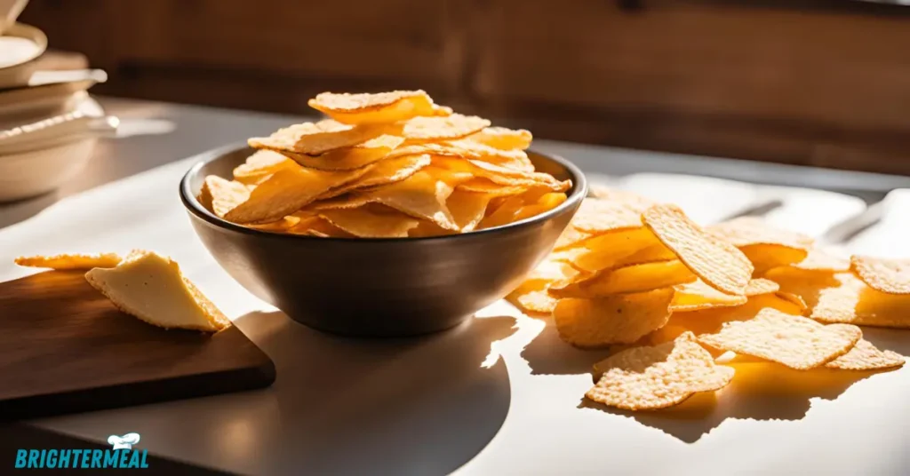 Crispy cheese crisps on a baking sheet
