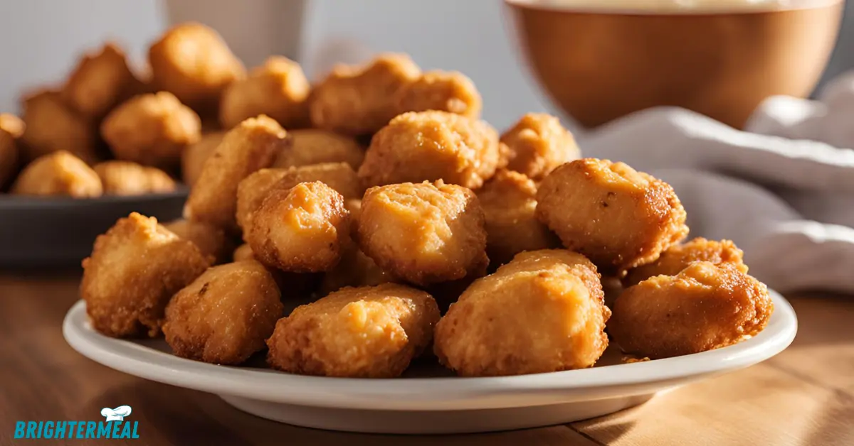 Golden Chick fil A nuggets frying in hot oil
