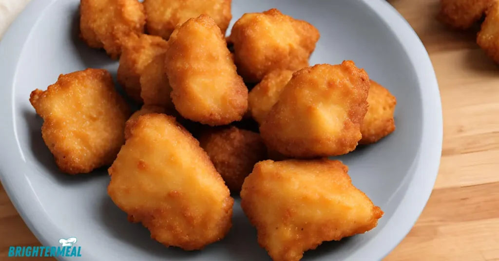 Double dipping chicken nuggets into flour for extra crispiness