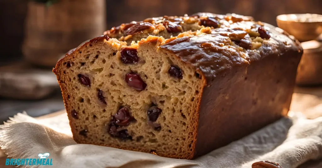 Chopped dates and nuts in a bowl for date nut bread recipe.