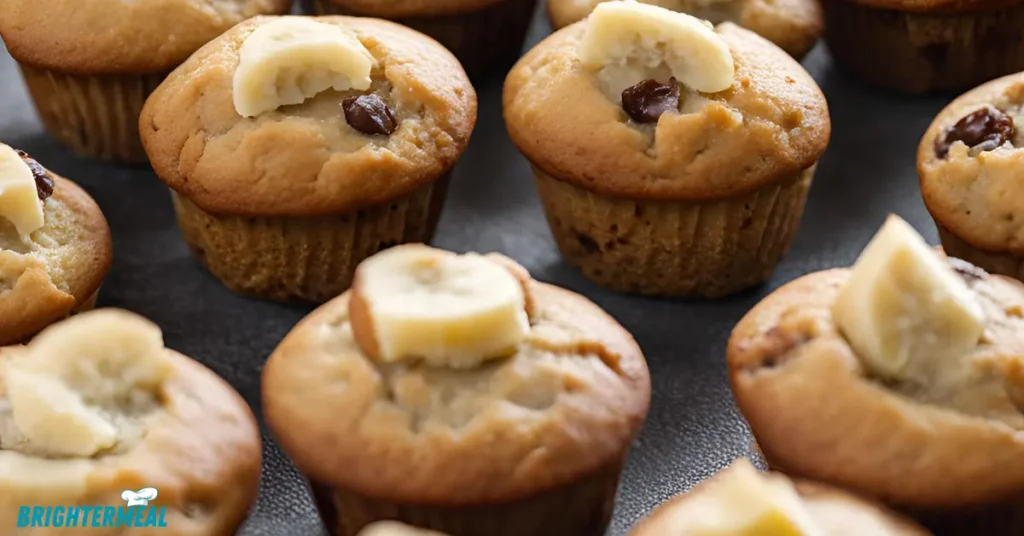 Mini banana muffins in a baking tray