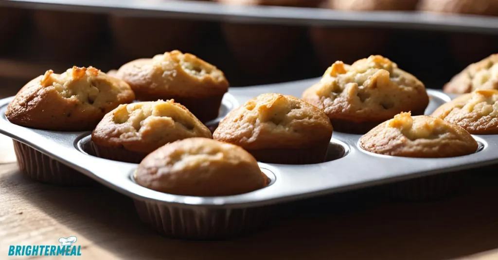 Ingredients for mini banana muffins on a kitchen counter