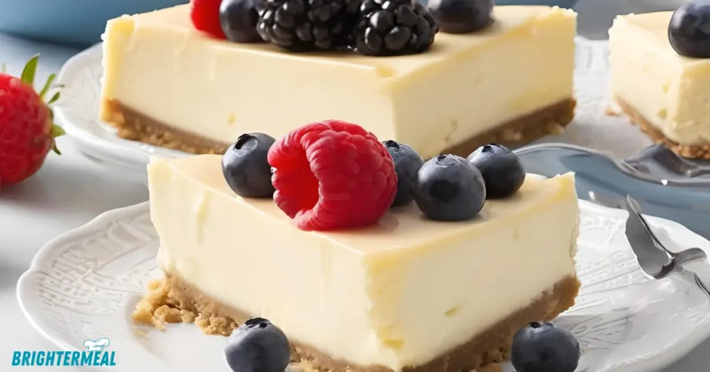 Freshly baked cheesecake cooling on a wire rack
