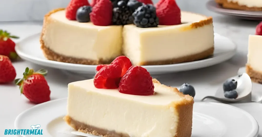 Creamy Philadelphia Cheesecake Slice on a Plate