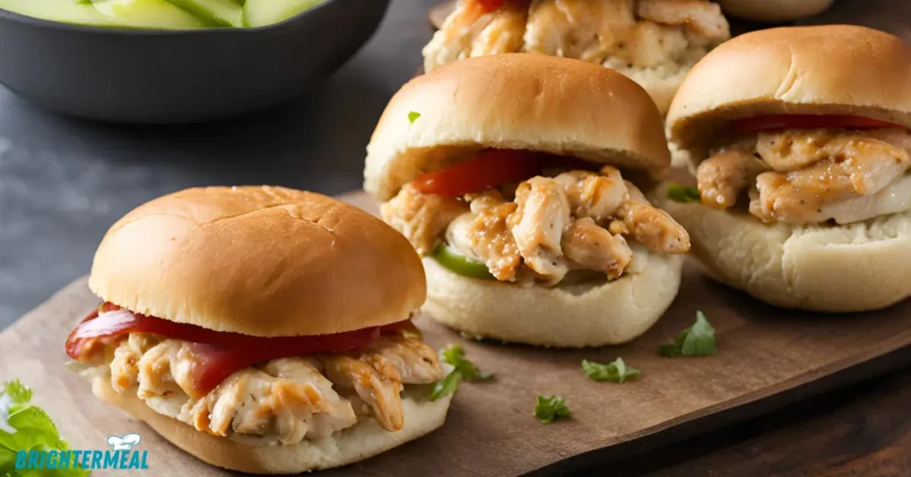 Delicious grilled chicken sliders served with toppings