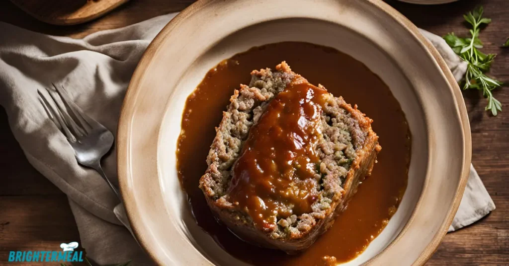 Delicious Lipton Onion Soup Meatloaf ready to serve.