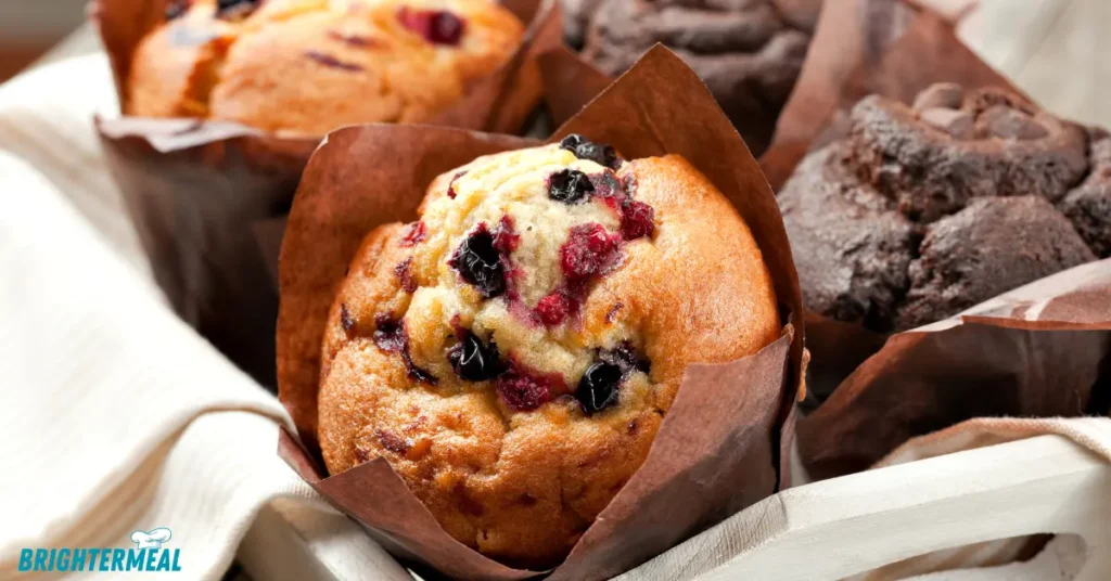 Muffin tin filled with batter, ready to bake.