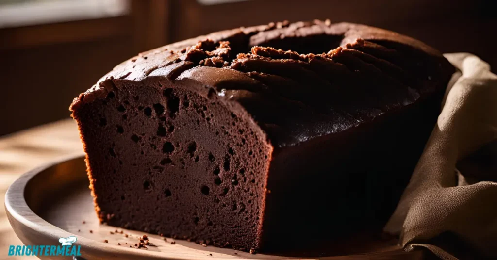 Ingredients laid out for a chocolate pound cake recipe.