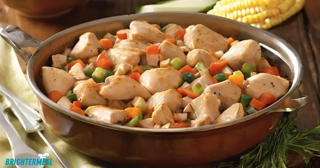 Spicy diced chicken garnished with fresh cilantro
