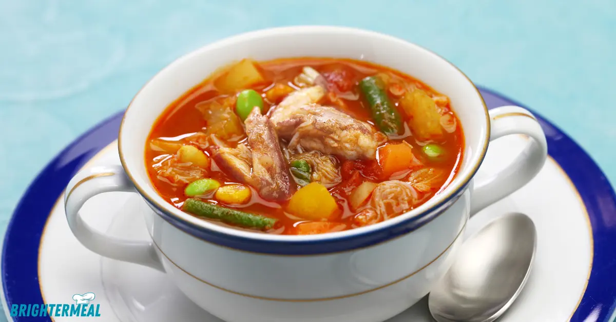 Bowl of freshly made Maryland crab soup