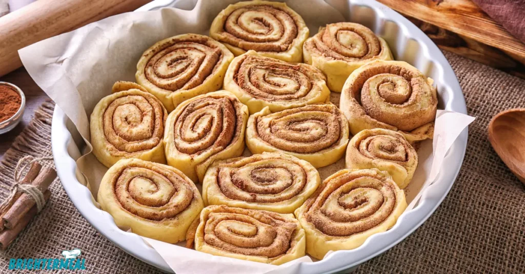 Rolled-out dough with cinnamon and brown sugar filling