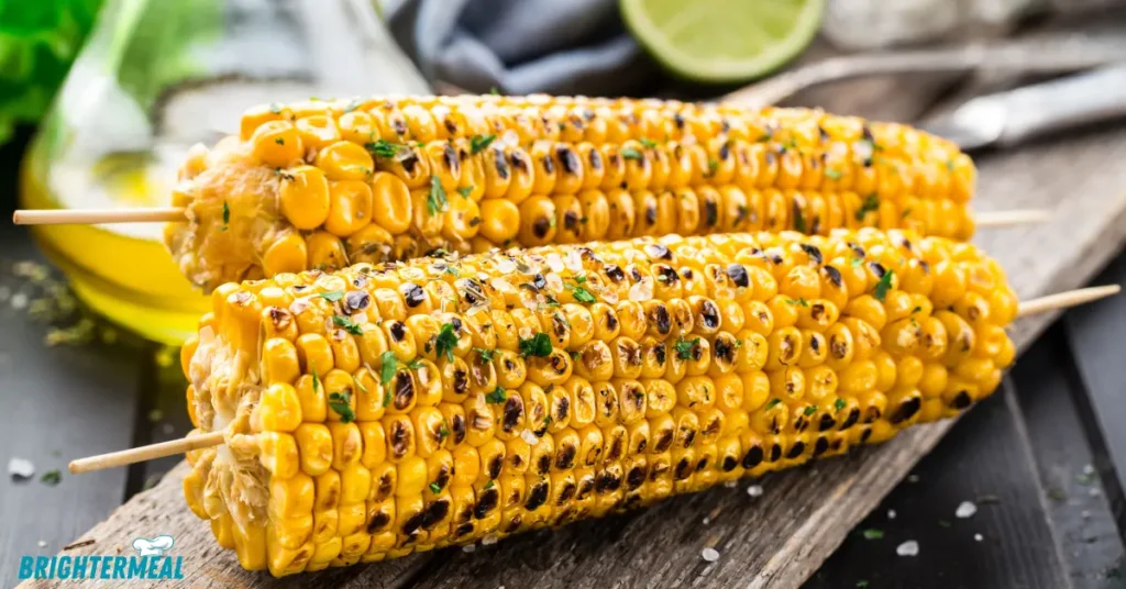 Close-up of Candy Corn Cob with marshmallow and candy corn details.