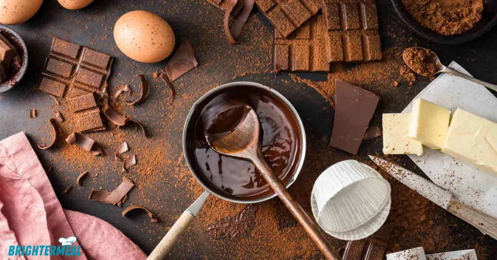 Ingredients for chocolate gravy arranged on a countertop.