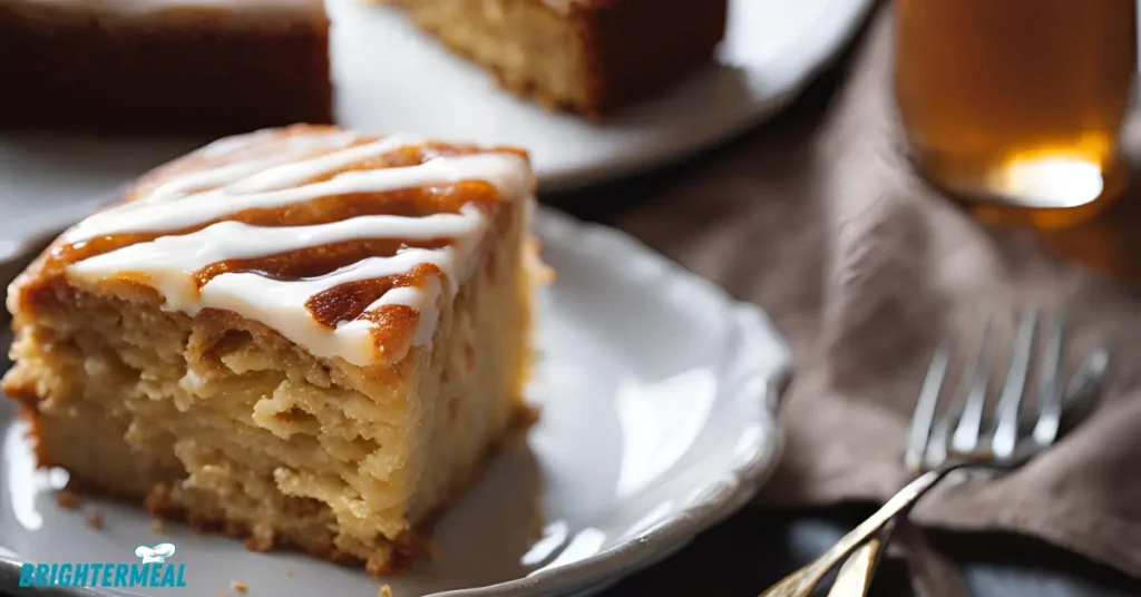 Glazed honey bun cake fresh out of the oven.