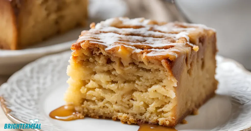 Sliced honey bun cake on a plate.