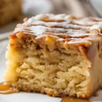 Sliced honey bun cake on a plate.