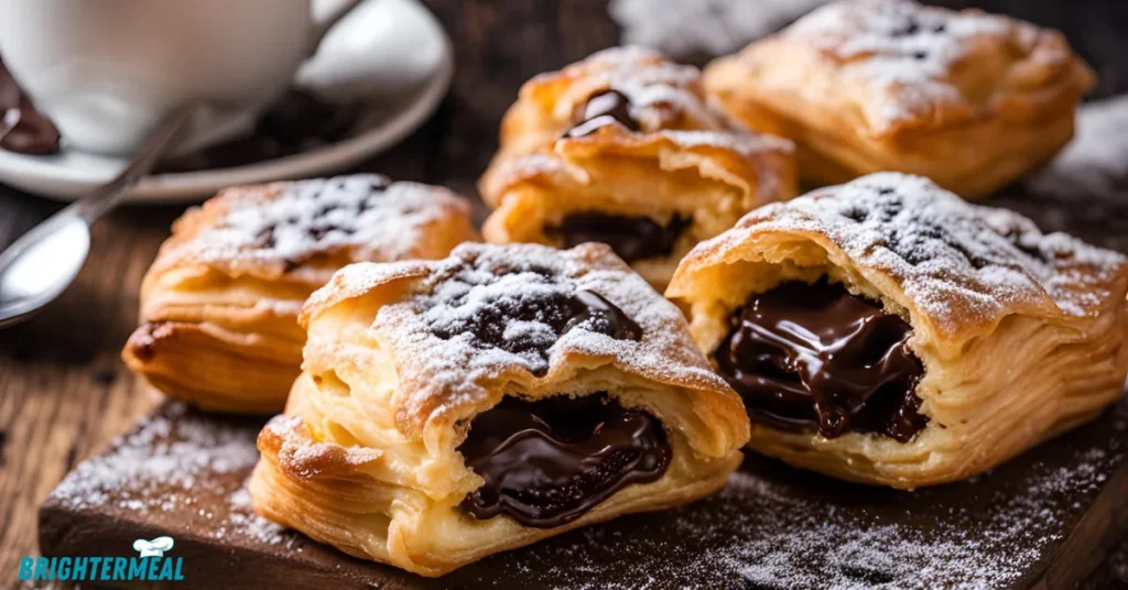 A plate of pastries served with fresh berries and a cup of coffee.