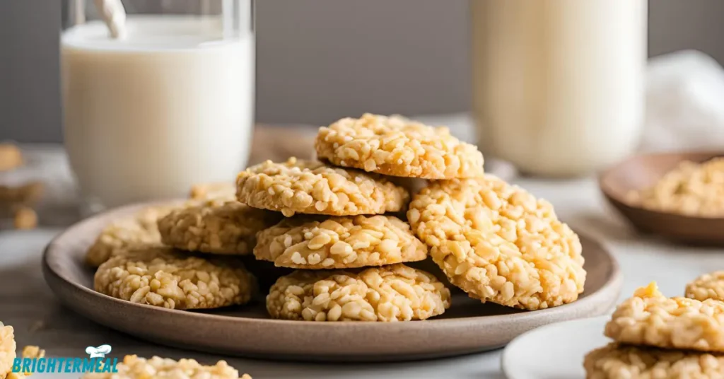 Ingredients for Rice Krispie Cookies laid out on a countertop.