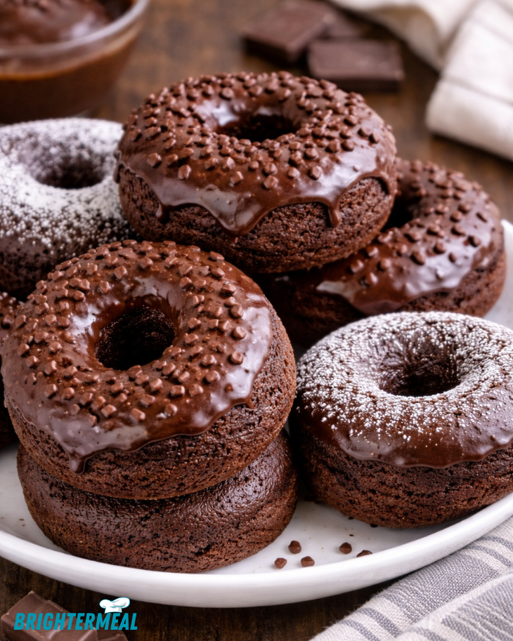 chocolate donuts with glaze