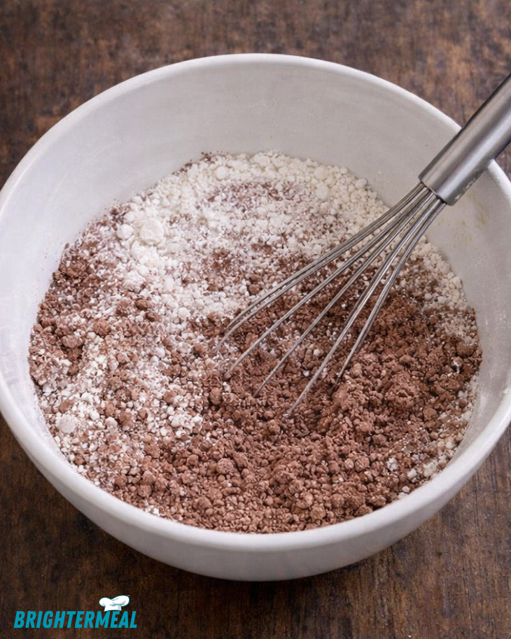 mixing dry and wet ingredients in bowls