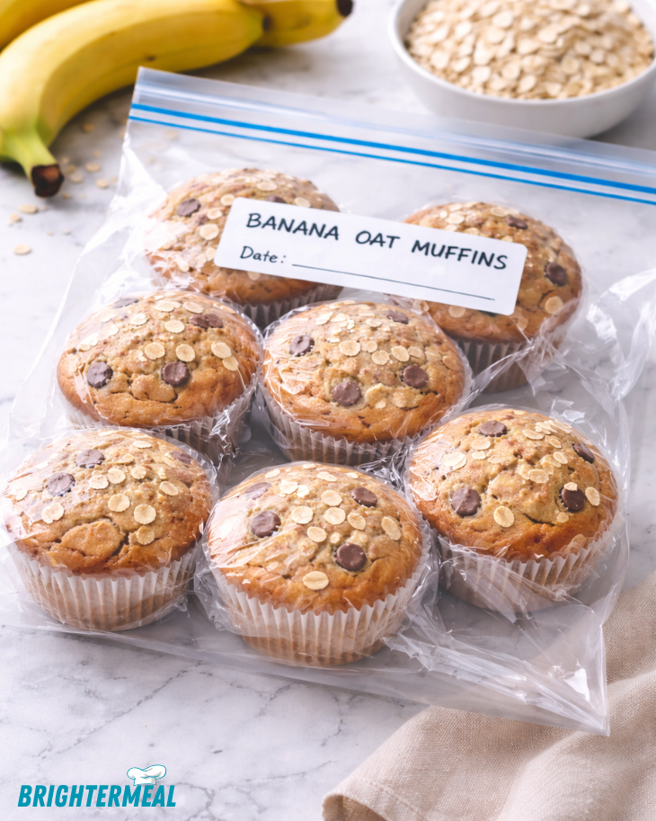 freezer friendly banana oat muffins