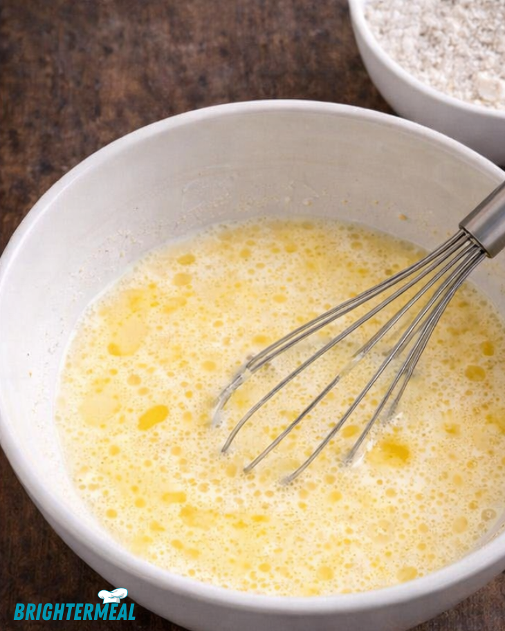 mixing dry and wet ingredients in separate bowls